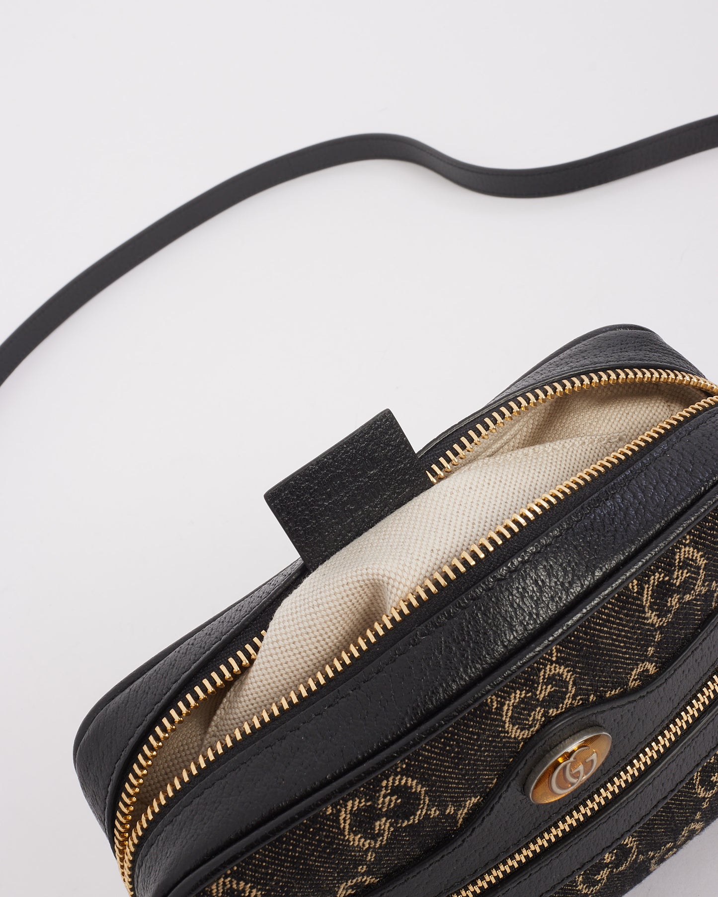 Gucci Black Denim Mini GG Ophidia Crossbody