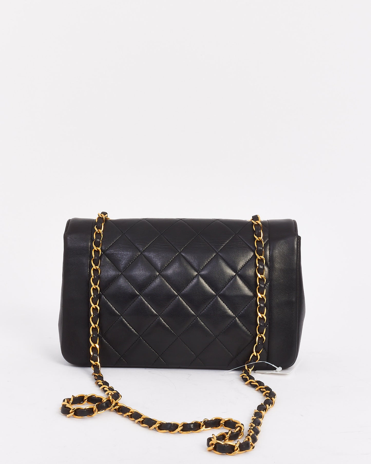 Chanel Vintage Black Leather Medium Diana Flap Shoulder Bag