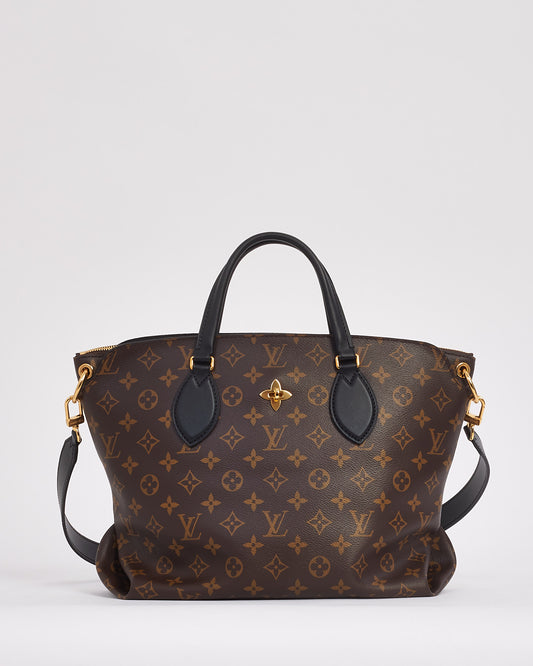 Louis Vuitton Black Monogram Canvas Flower Zip Tote MM