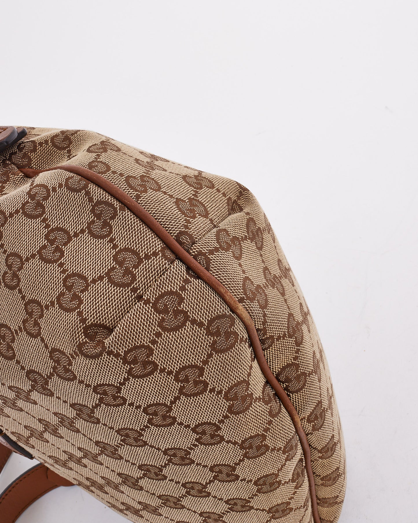 Gucci Tan Canvas GG Monogram Half Moon Crossbody Bag