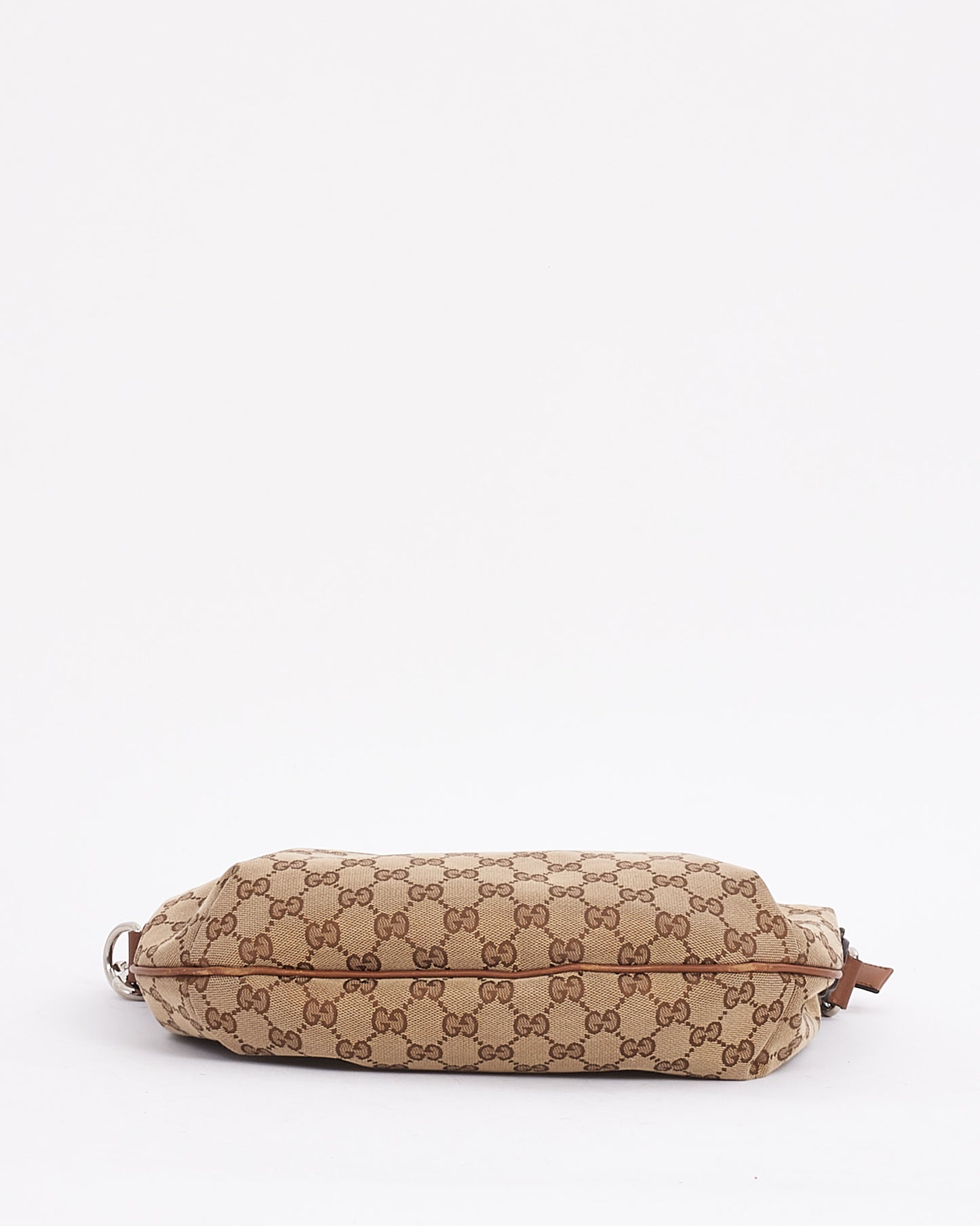 Gucci Tan Canvas GG Monogram Half Moon Crossbody Bag