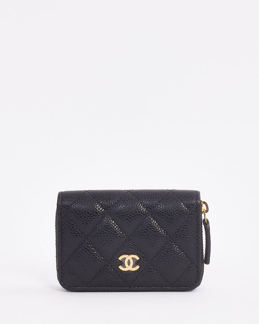 Chanel Black Caviar Leather Classic Zip Coin Case