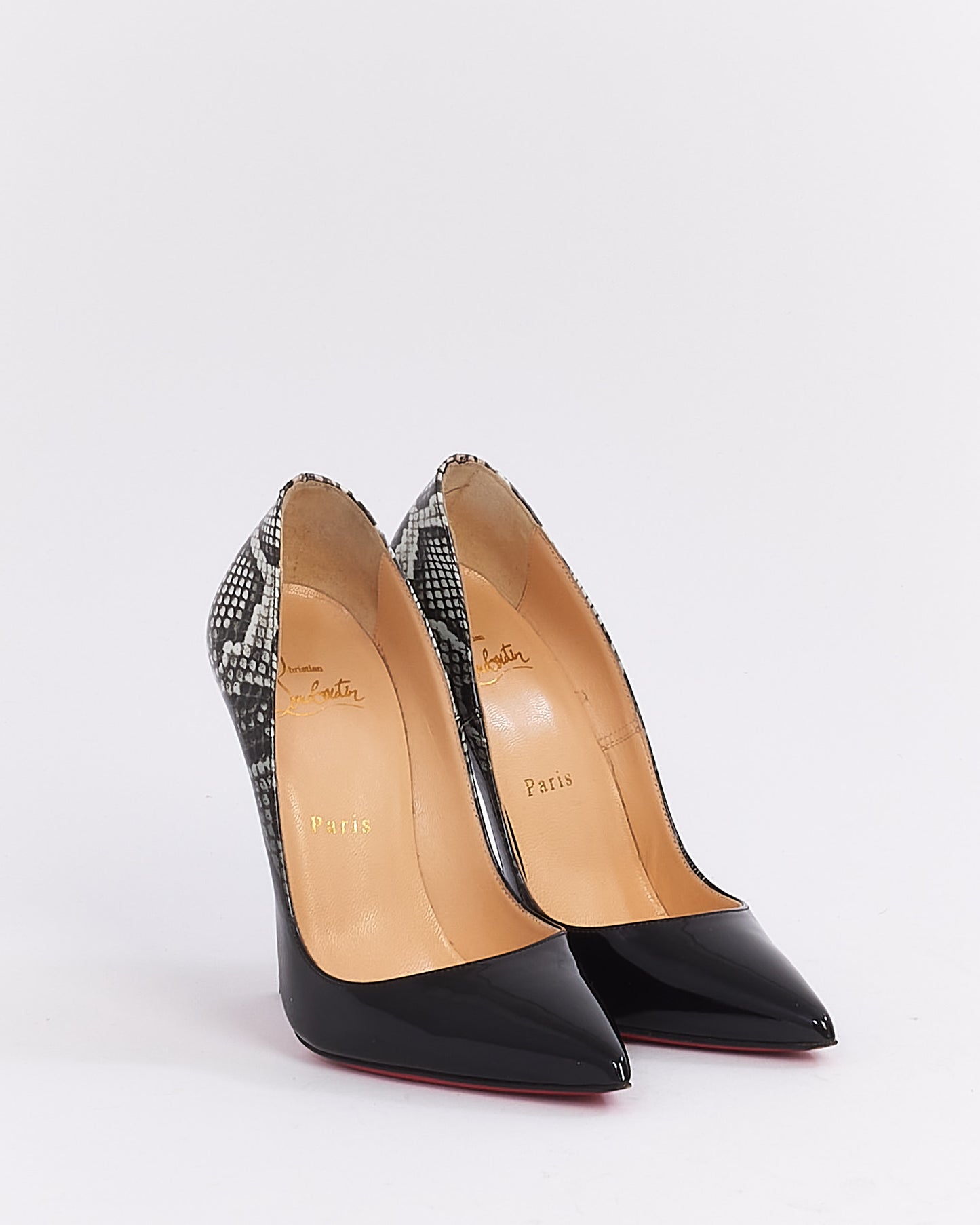 Christian Louboutin Black Patent Degrade Python So Kate 120mm Heels - 37