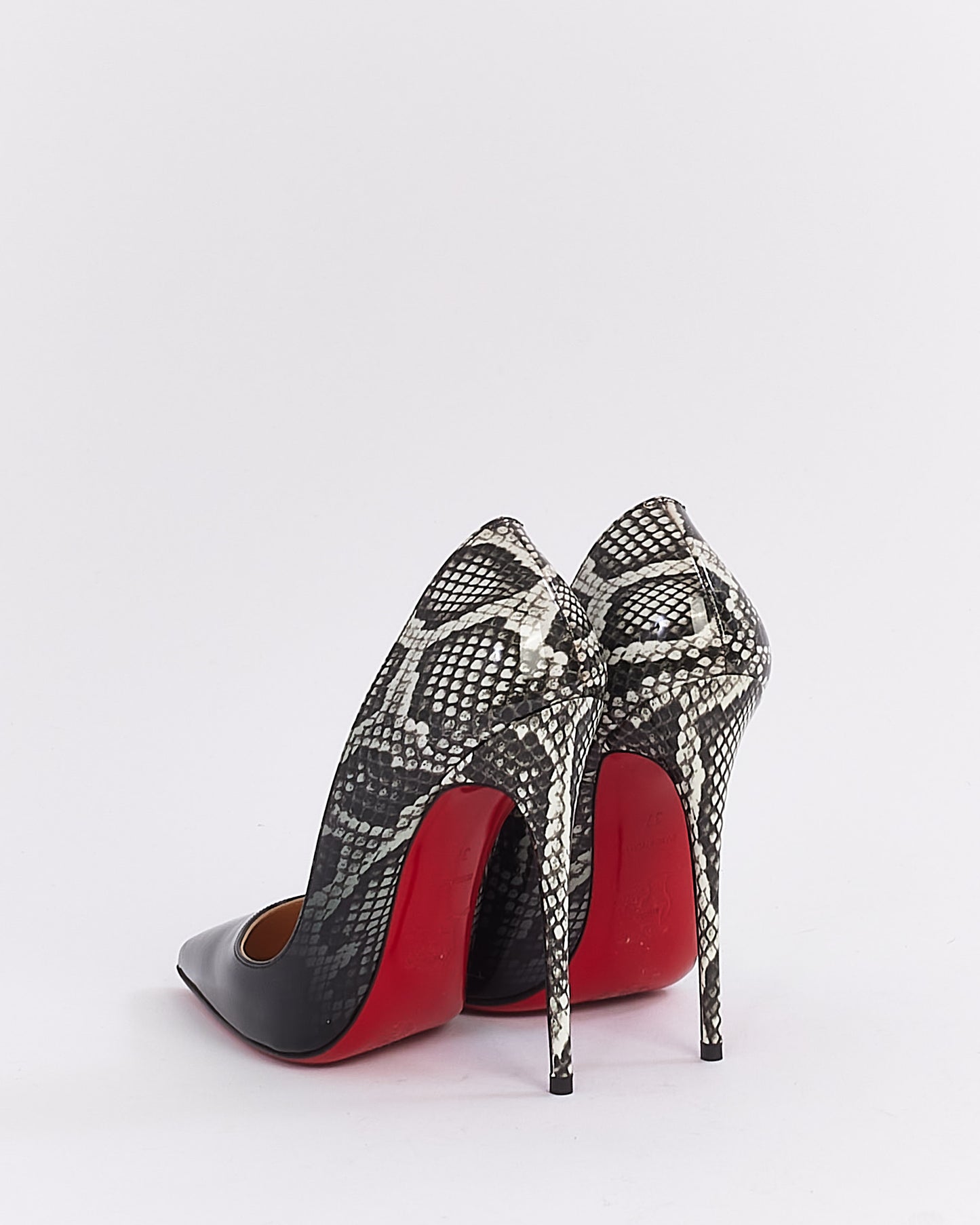 Christian Louboutin Black Patent Degrade Python So Kate 120mm Heels - 37