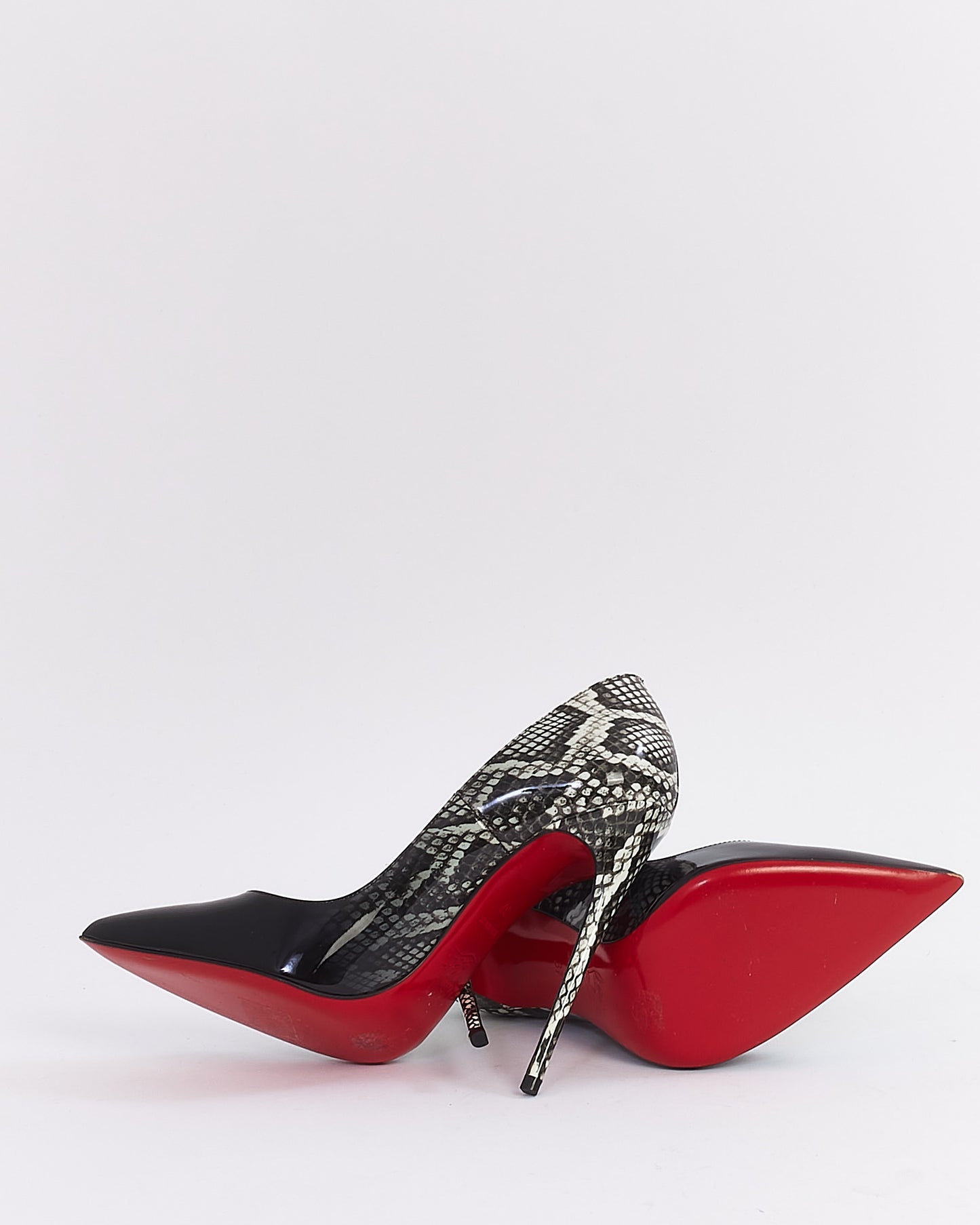 Christian Louboutin Black Patent Degrade Python So Kate 120mm Heels - 37