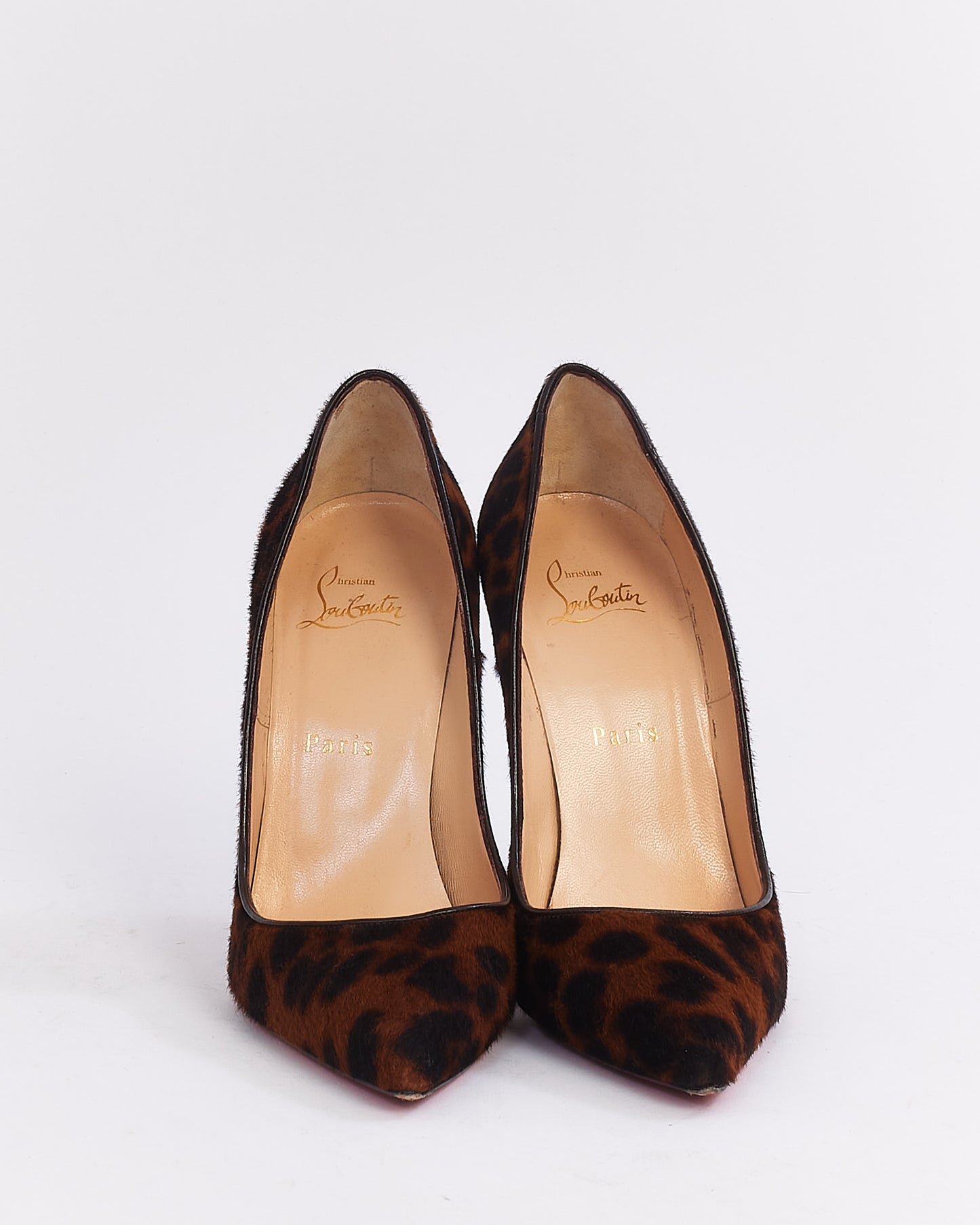 Christian Louboutin Cheetah Print Pony Hair 120mm So Kate Heels - 38