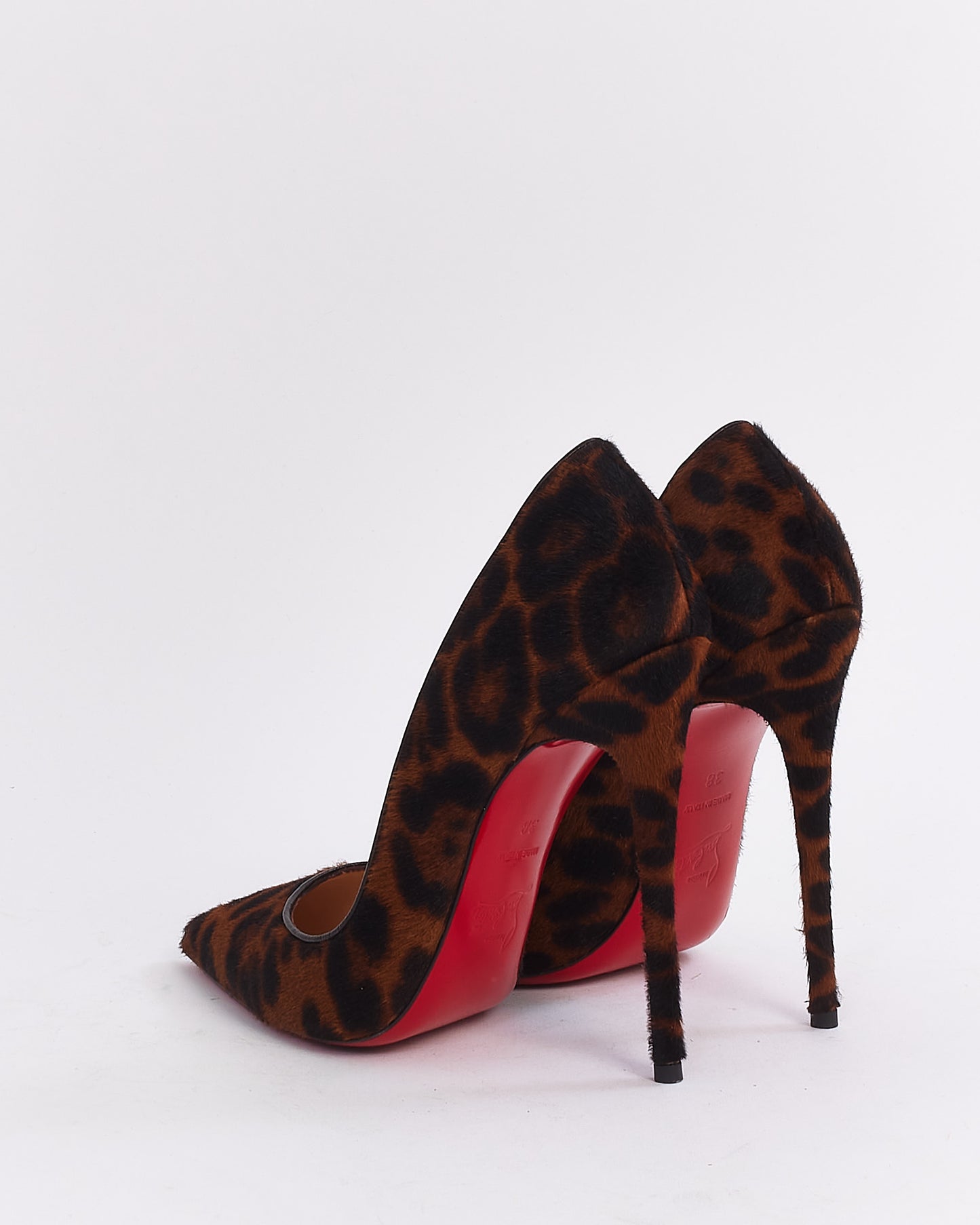 Christian Louboutin Cheetah Print Pony Hair 120mm So Kate Heels - 38