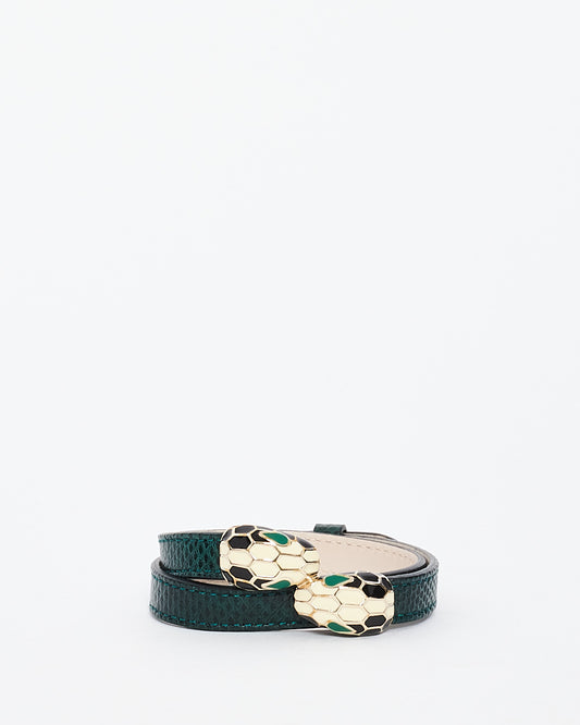 Bulgari Green Serpenti Double Head Bracelet - M