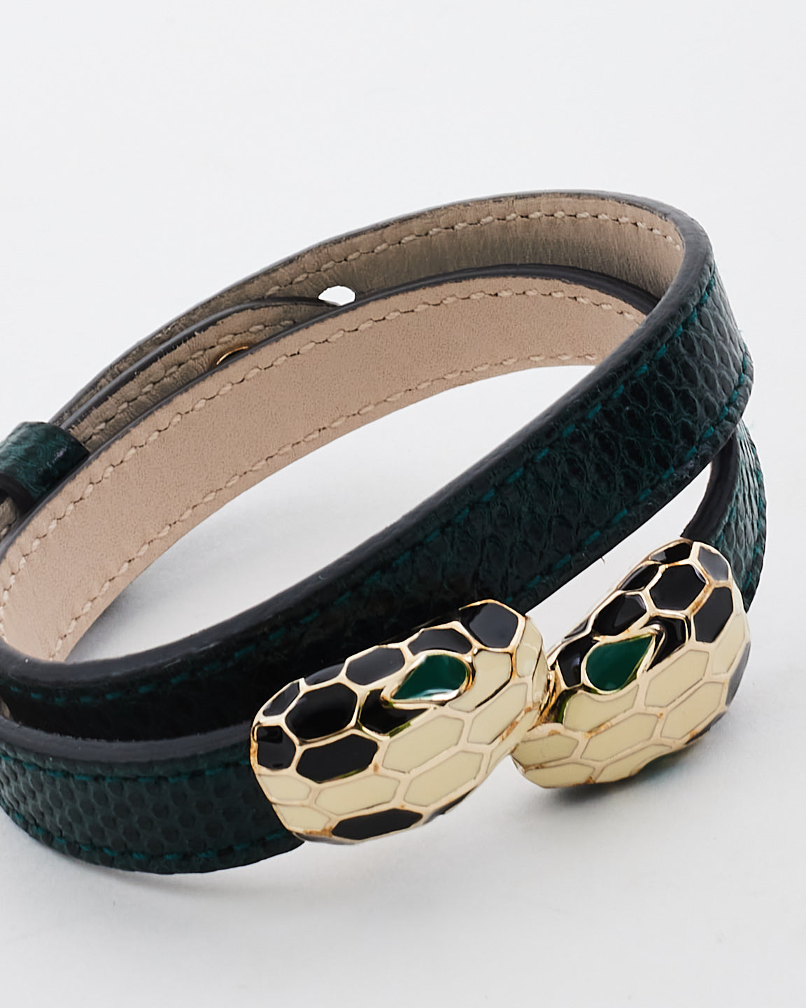 Bulgari Green Serpenti Double Head Bracelet - M