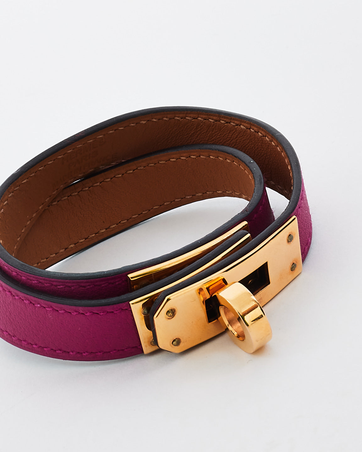 Hermès Fuchsia Swift Kelly Double Tour Bracelet - S