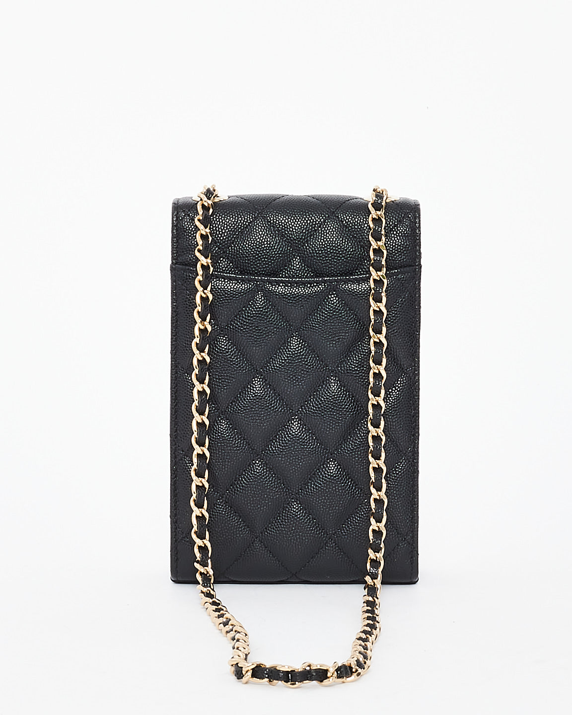 Chanel Black Caviar Quilted Classic Crossbody Phone Case