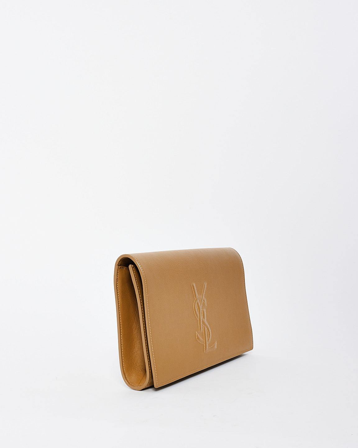 Saint Laurent Beige Calfskin Leather YSL Belle De Jour Clutch