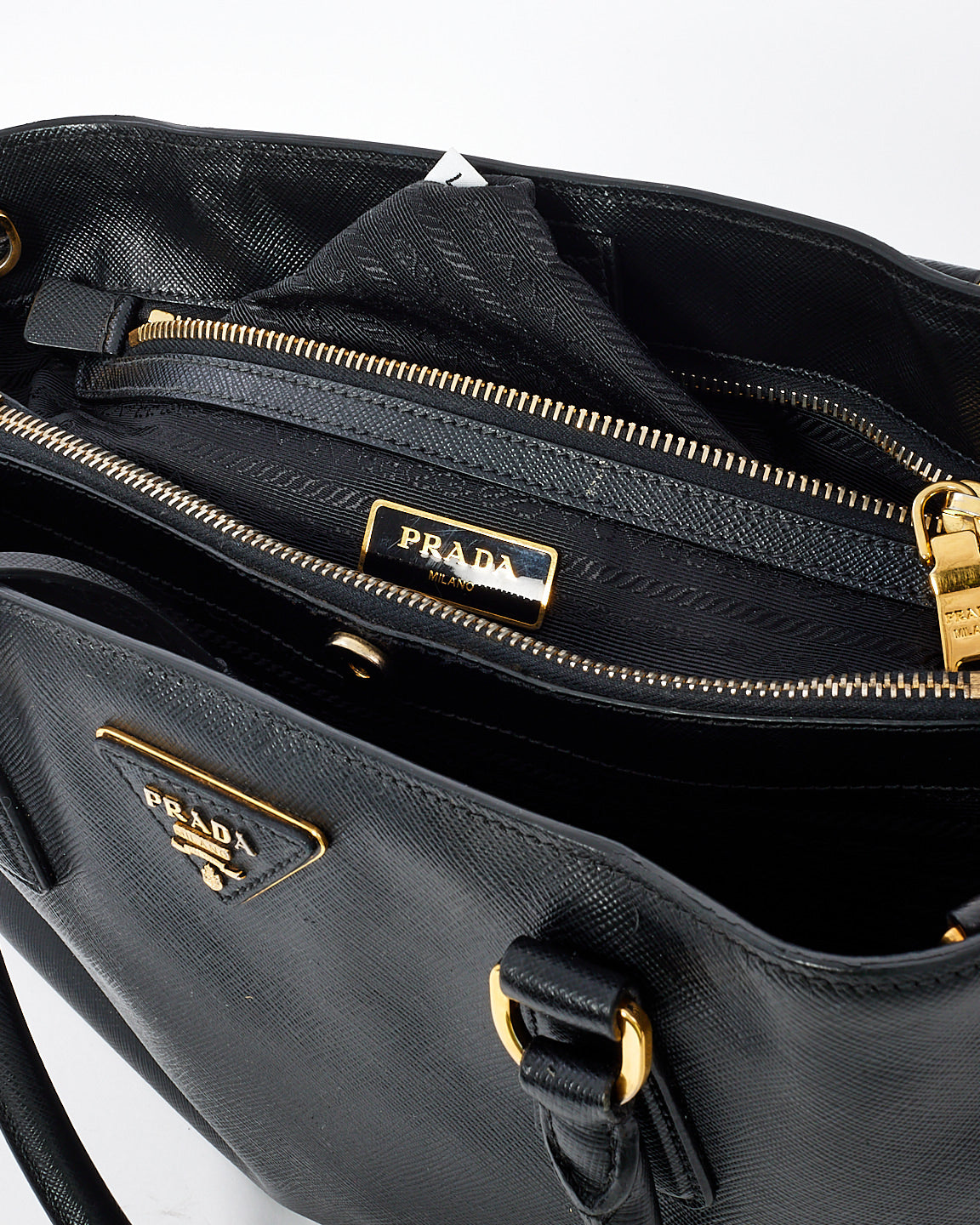 Prada Black Saffiano Leather Galleria Tote Bag