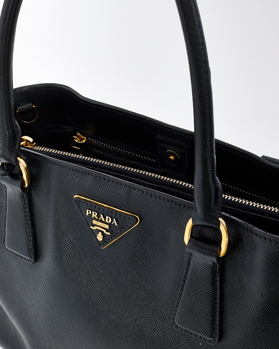 Prada Black Saffiano Leather Galleria Tote Bag