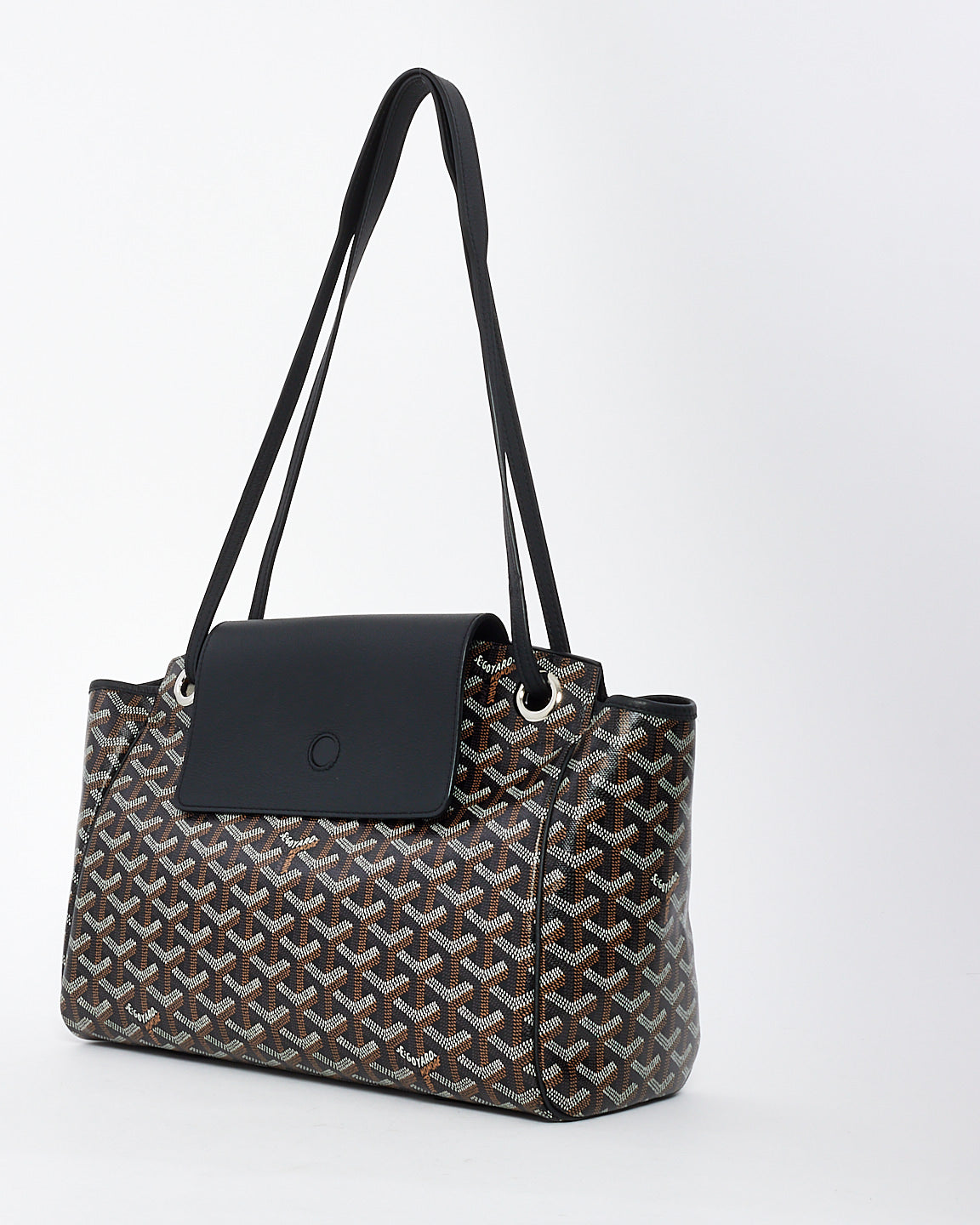 Goyard Black Goyardine Sac Rouette PM Bag