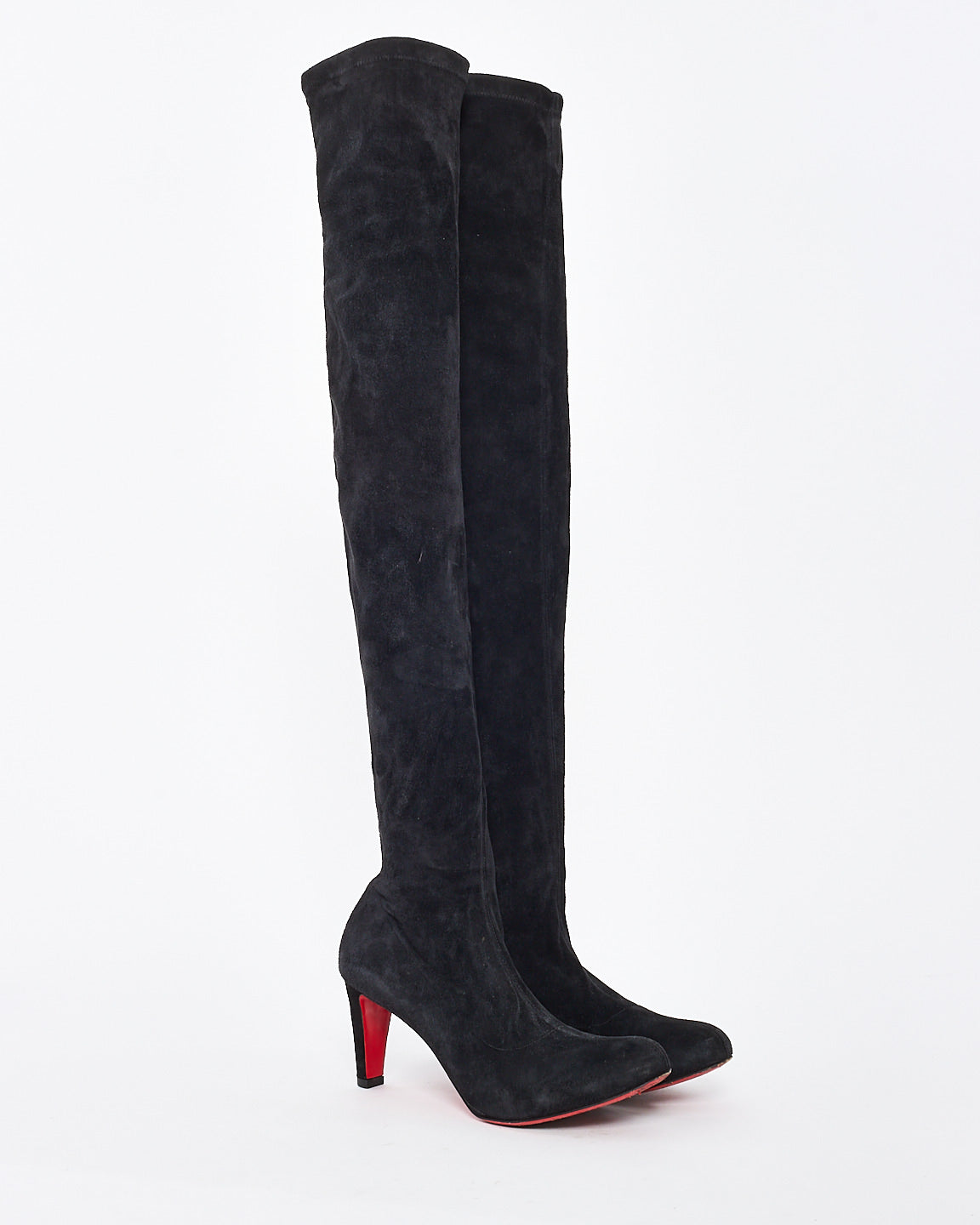 Louboutin black sale suede boots