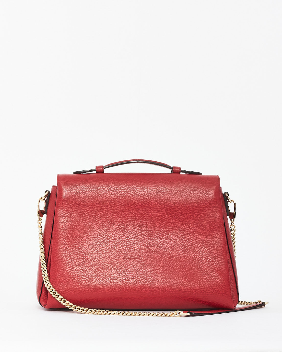 Grand sac fourre-tout convertible en cuir grainé rouge Gucci entrelacé GG Dollar