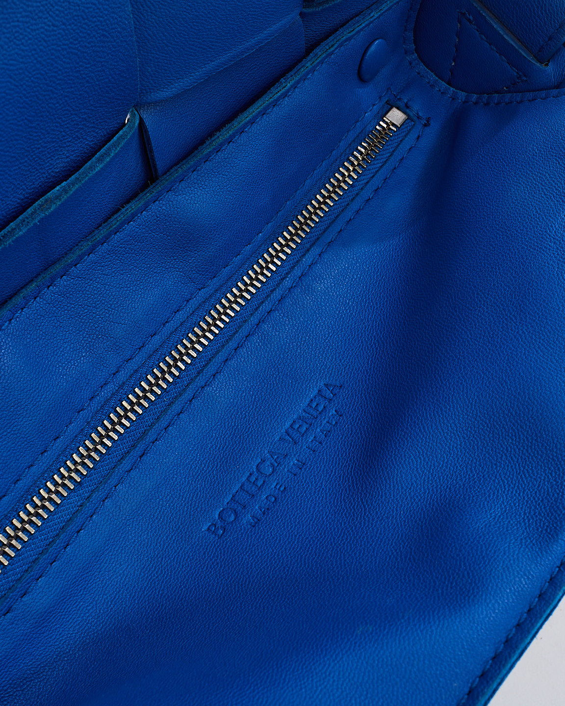 Bottega Veneta Royal Blue Intrecciato Leather Cassette Bag