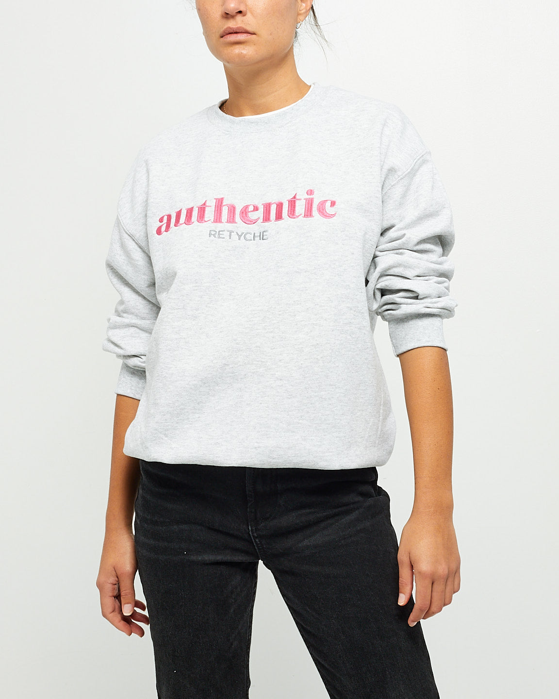 AUTHENTIC GREY/PINK CREWNECK SWEATSHIRT