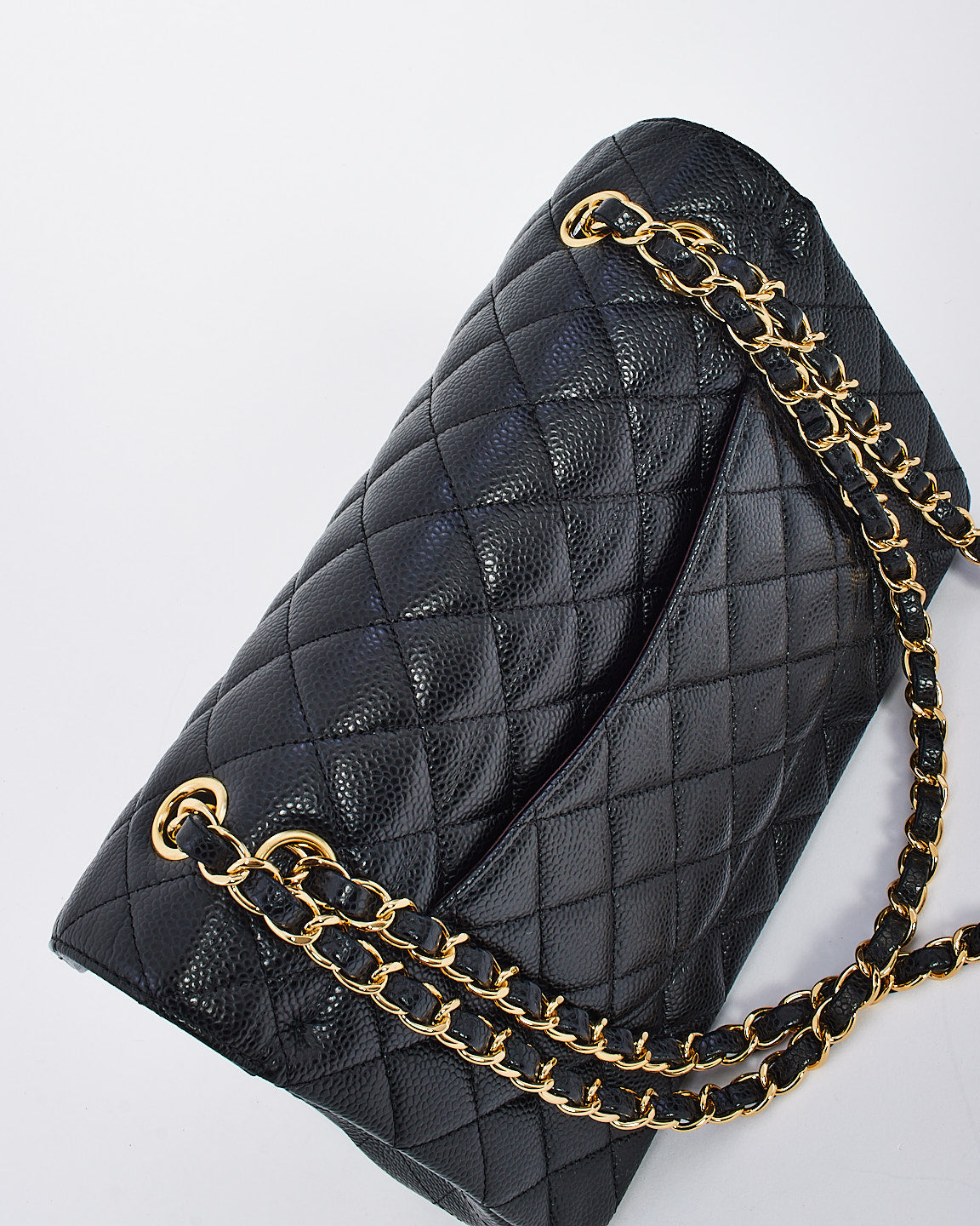 Chanel Black Caviar Leather Medium Classic Flap Bag with GHW