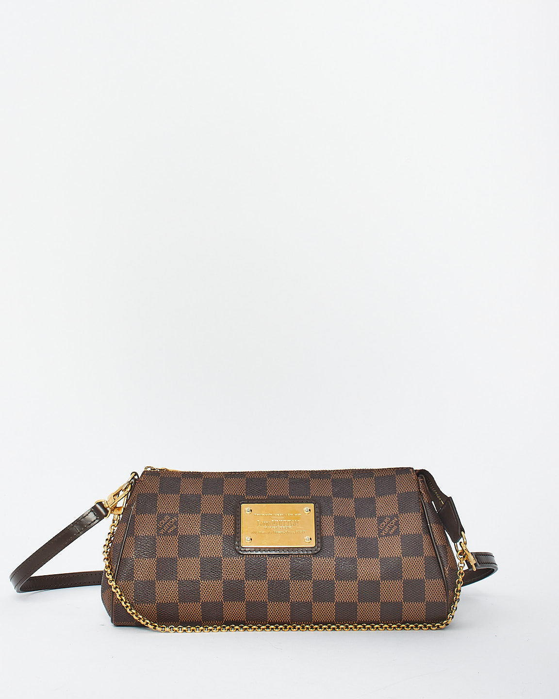 Louis Vuitton Damier Ebene Canvas Eva Clutch Bag