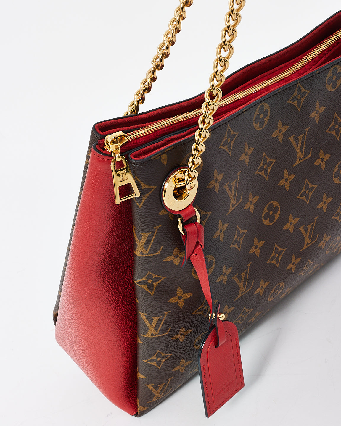 Louis Vuitton Monogram Canvas & Red Leather Suréne MM Bag