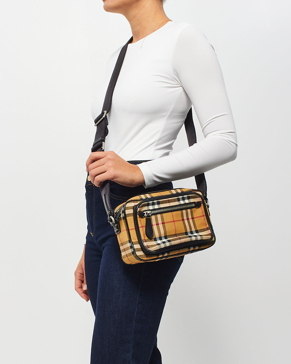 Burberry Beige Vintage Check Paddy Small Crossbody Bag