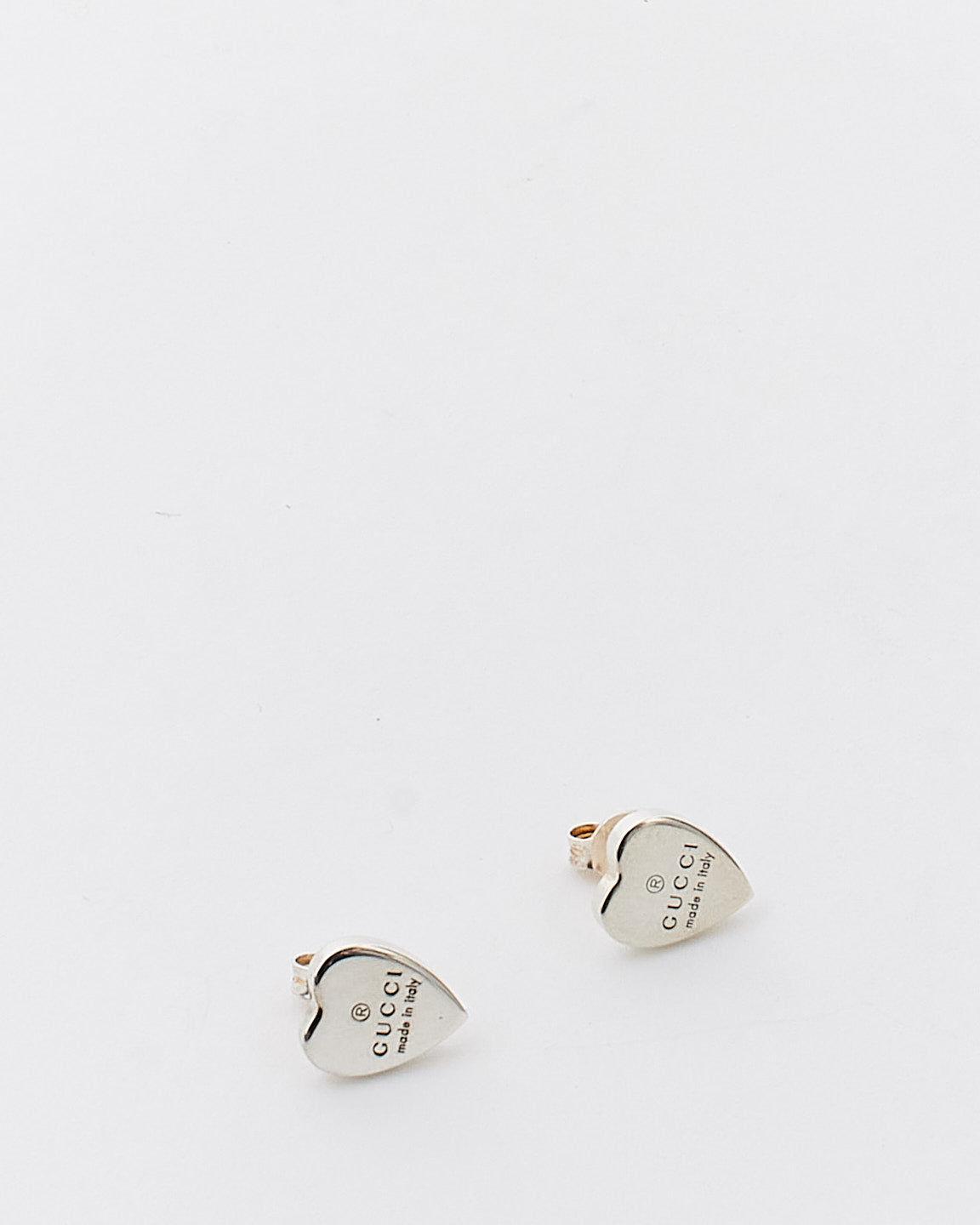 Gucci Silver Trademark Heart Shape Earrings