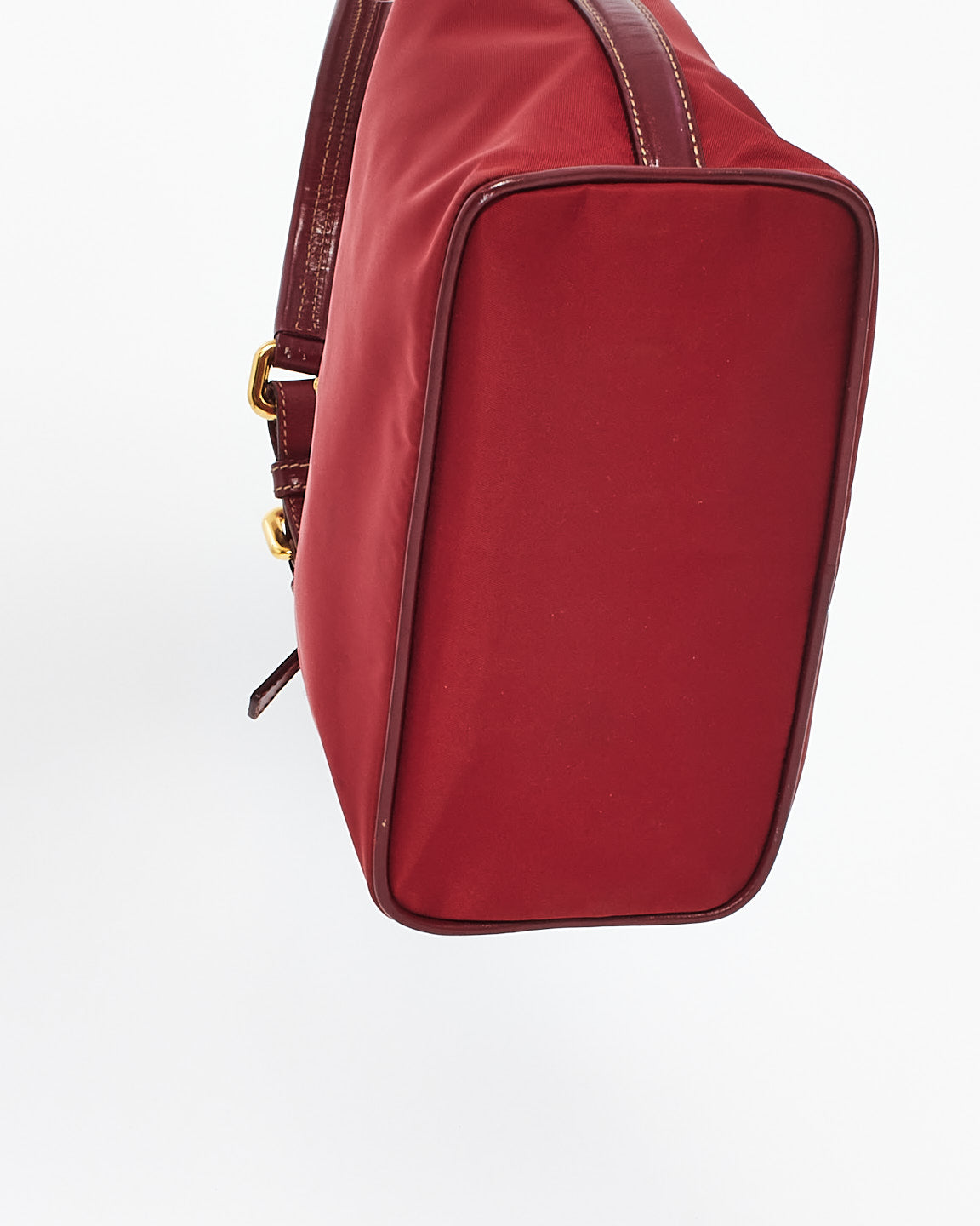 Prada Red Nylon Buckle Strap Shoulder Bag