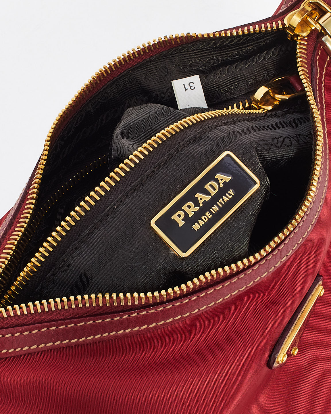 Prada Red Nylon Buckle Strap Shoulder Bag