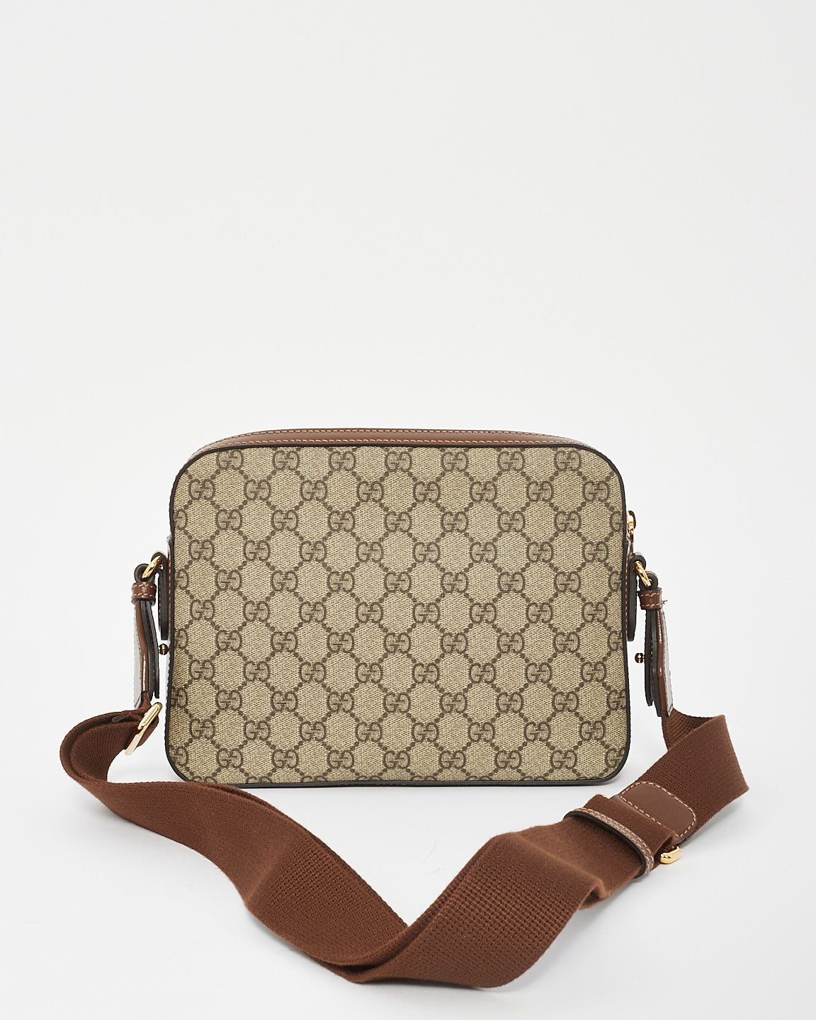 Gucci Brown / Beige GG Supreme Canvas Interlocking G Messenger Bag