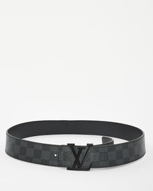 Louis Vuitton LV Initiales 40mm Matte Black Belt Grey Monogram