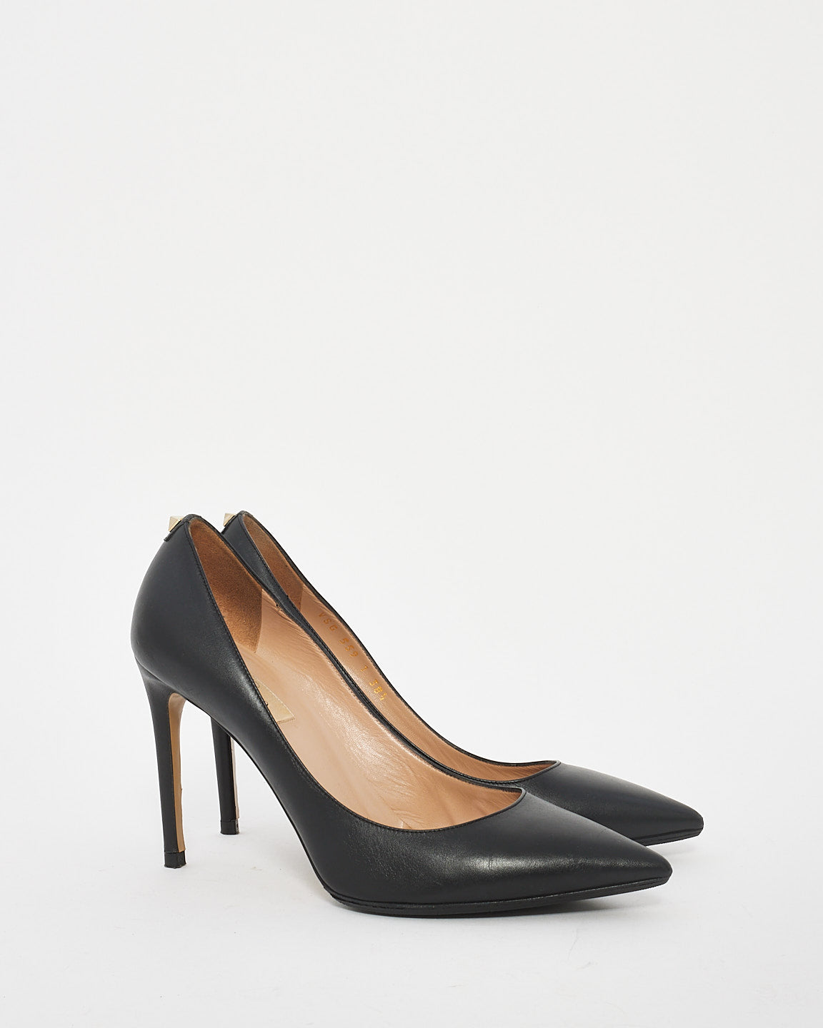 Valentino Black Leather PointedToe Pumps - 38.5