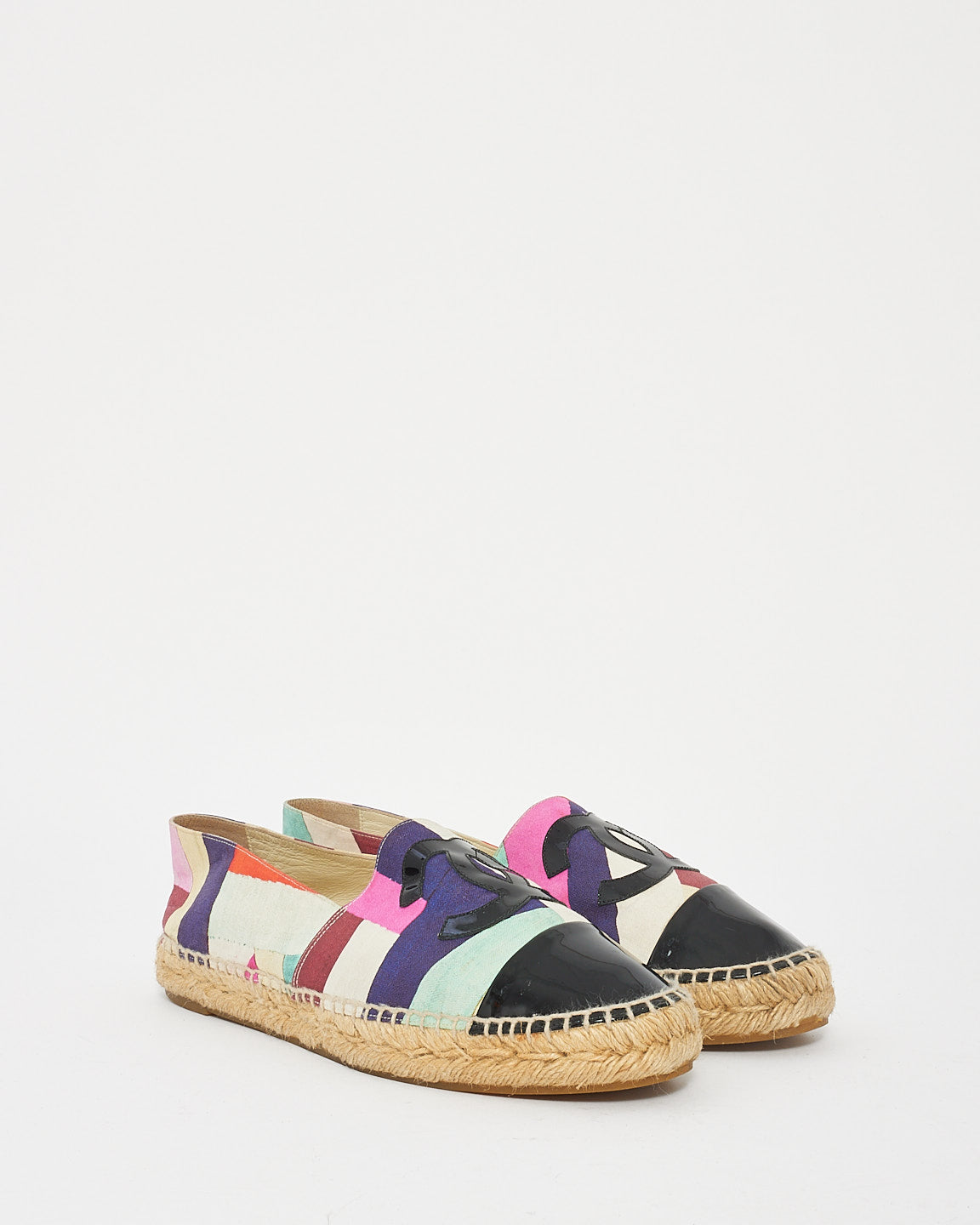 Chanel Multi Print CC Logo Fabric Canvas Espadrilles - 40