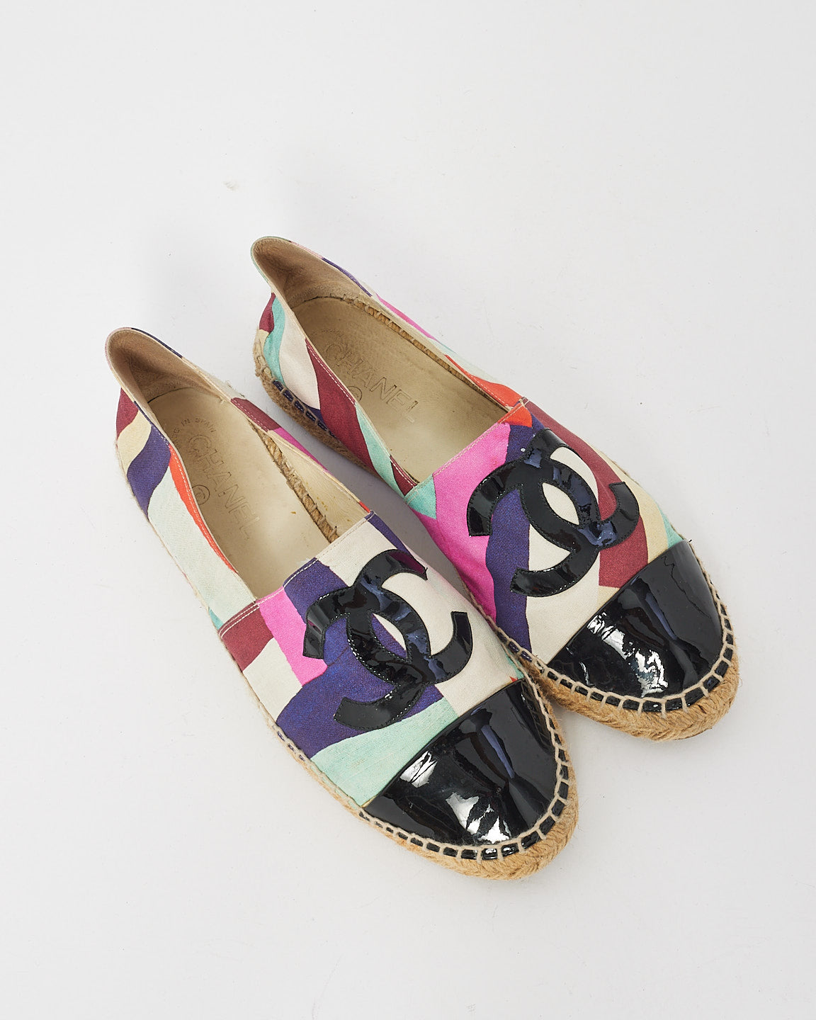 Chanel Multi Print CC Logo Fabric Canvas Espadrilles - 40