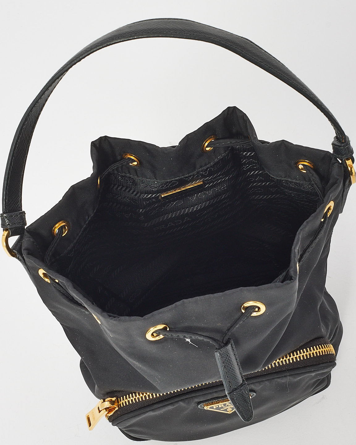 Prada Black Re-Nylon Duet Bucket Bag