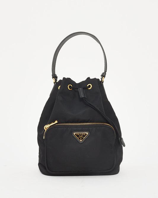 Prada Black Re-Nylon Duet Bucket Bag