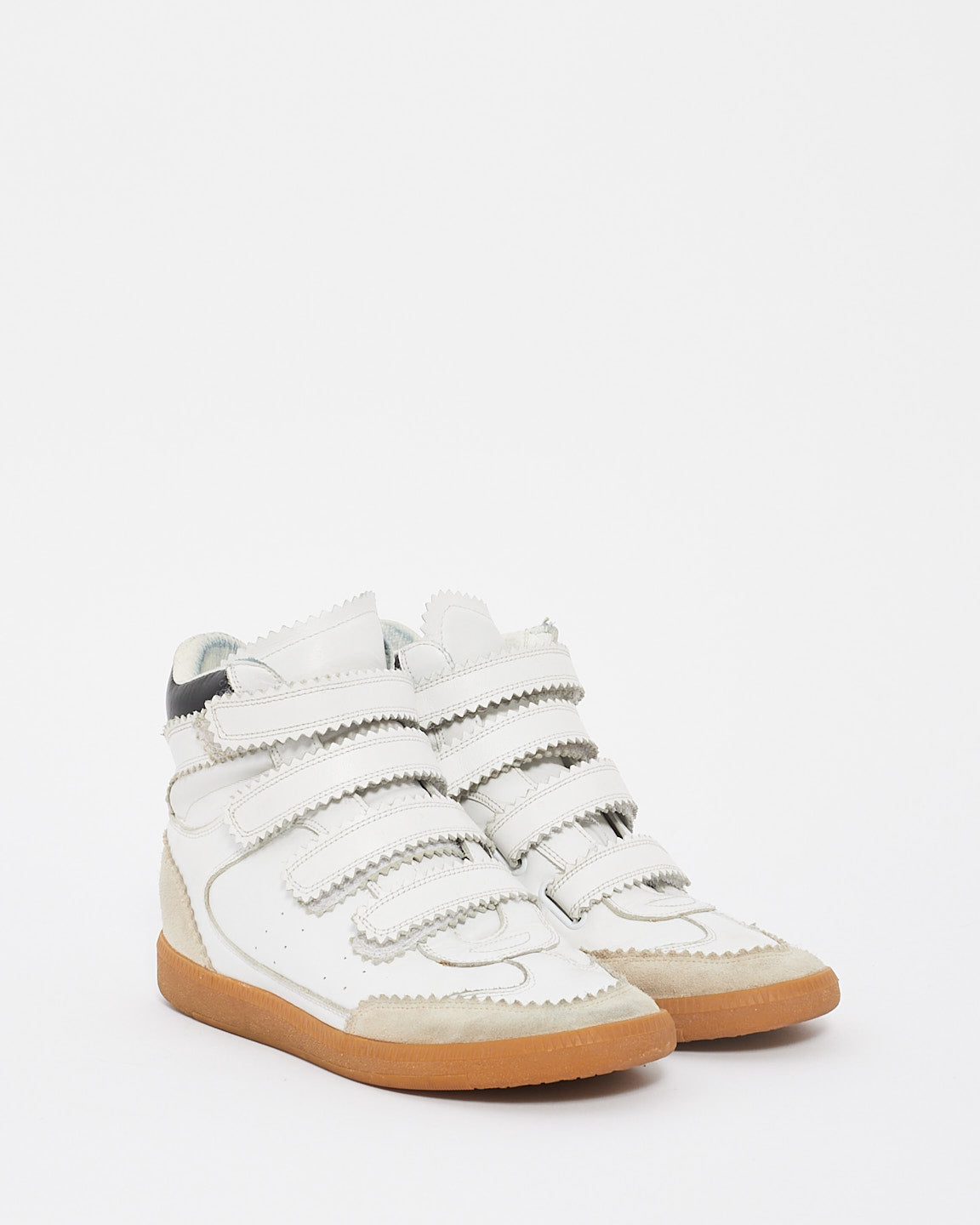 Isabel Marant Baskets montantes Bilsy en cuir blanc à velcro - 38