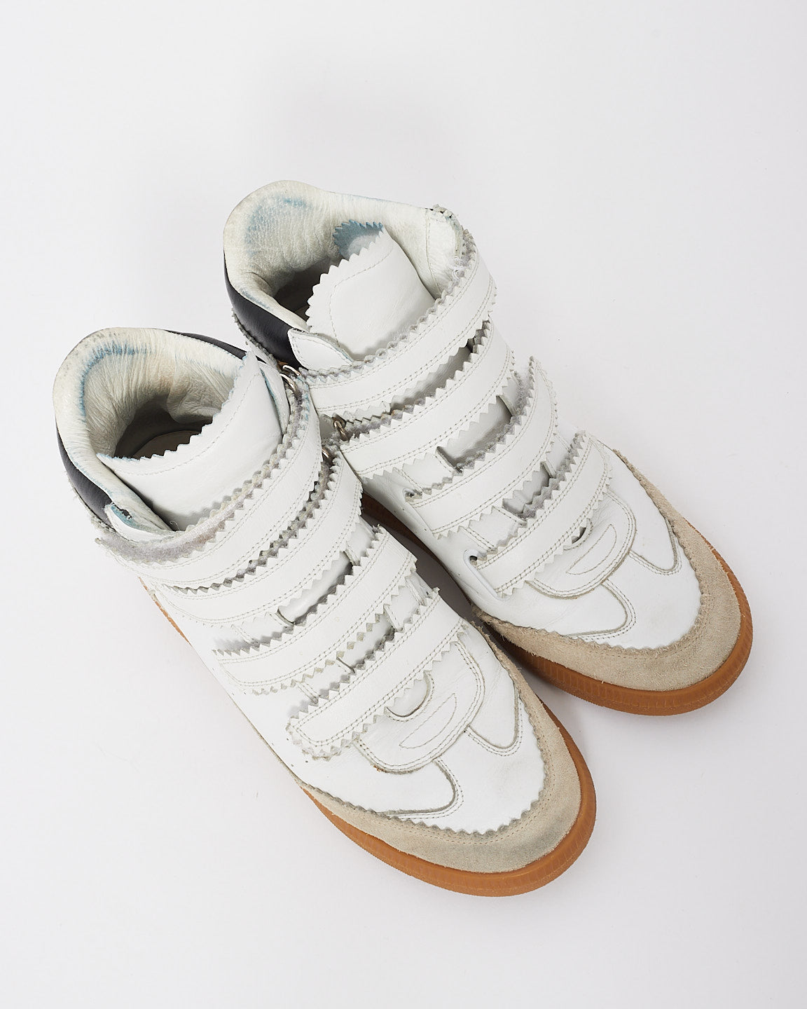 Isabel Marant Baskets montantes Bilsy en cuir blanc à velcro - 38