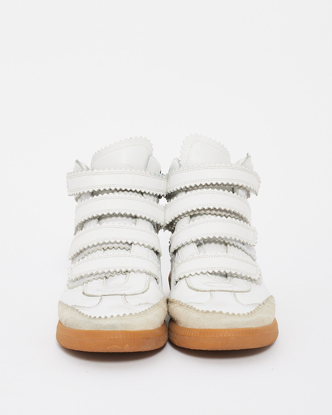 Isabel Marant Baskets montantes Bilsy en cuir blanc à velcro - 38