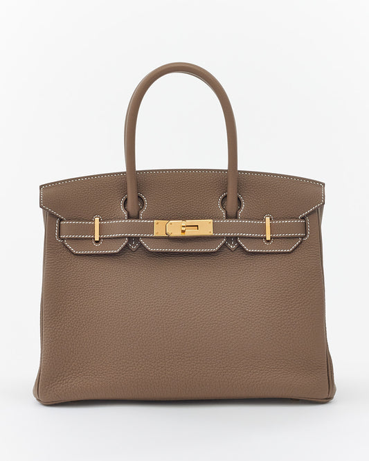 Hermès Etoupe Togo Leather Birkin 30 with GHW