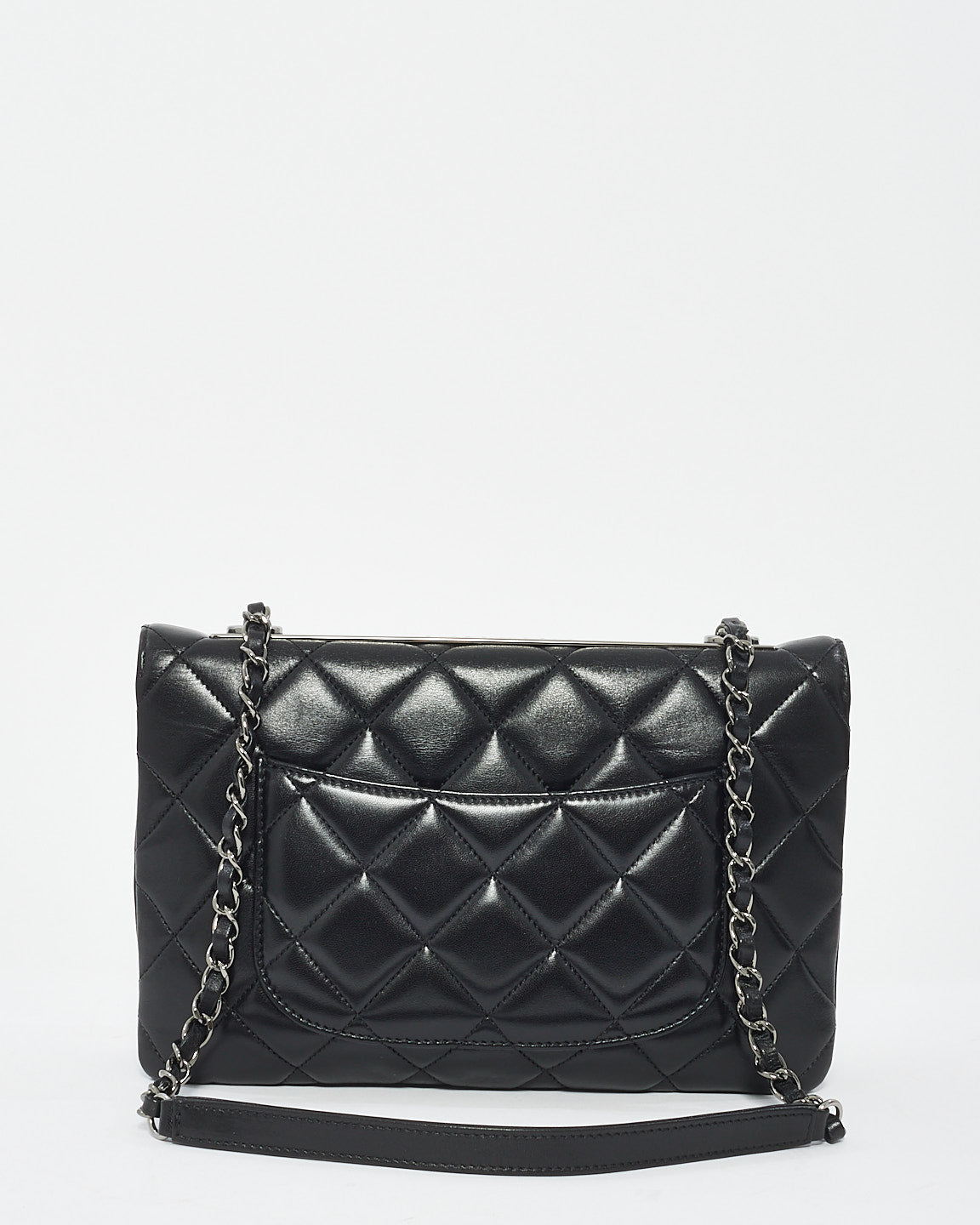 Chanel Black Quilted Lambskin Leather Trendy CC Flap Shoulder Bag