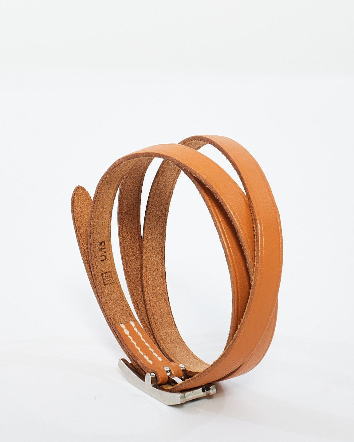 Hermès Brown Leather Behapi Triple Tour Wrap Bracelet