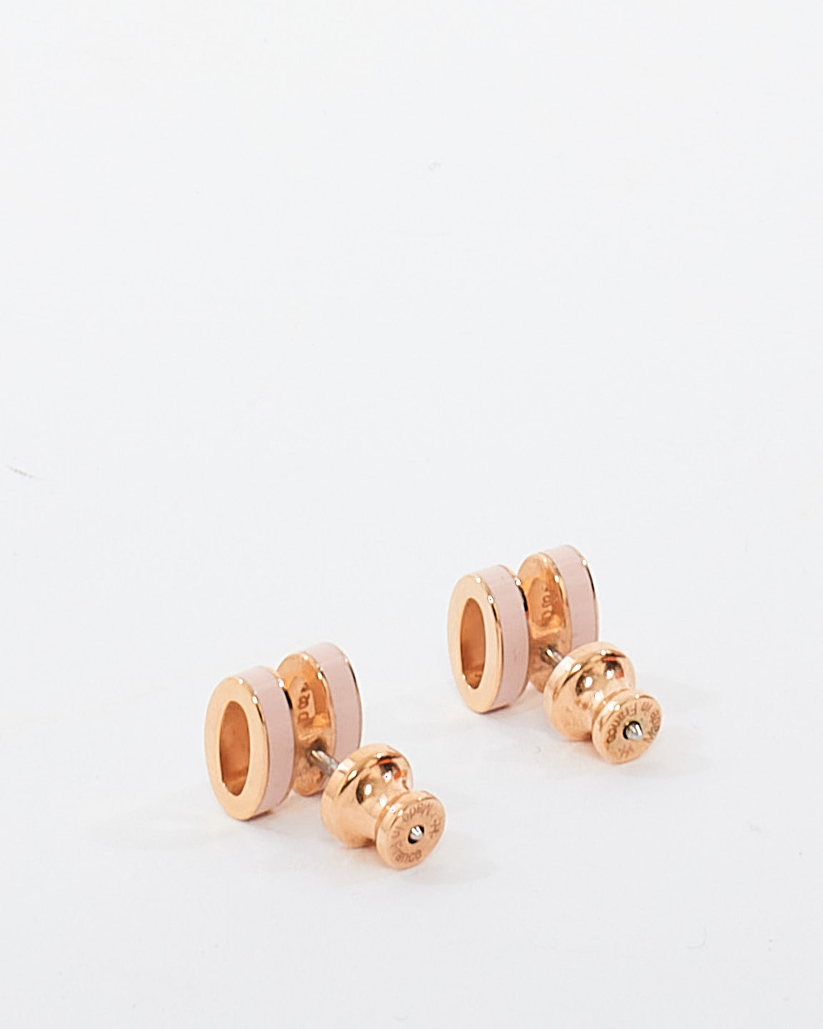 Hermès Pink & Rose Gold Lacquered Mini Pop H Earrings