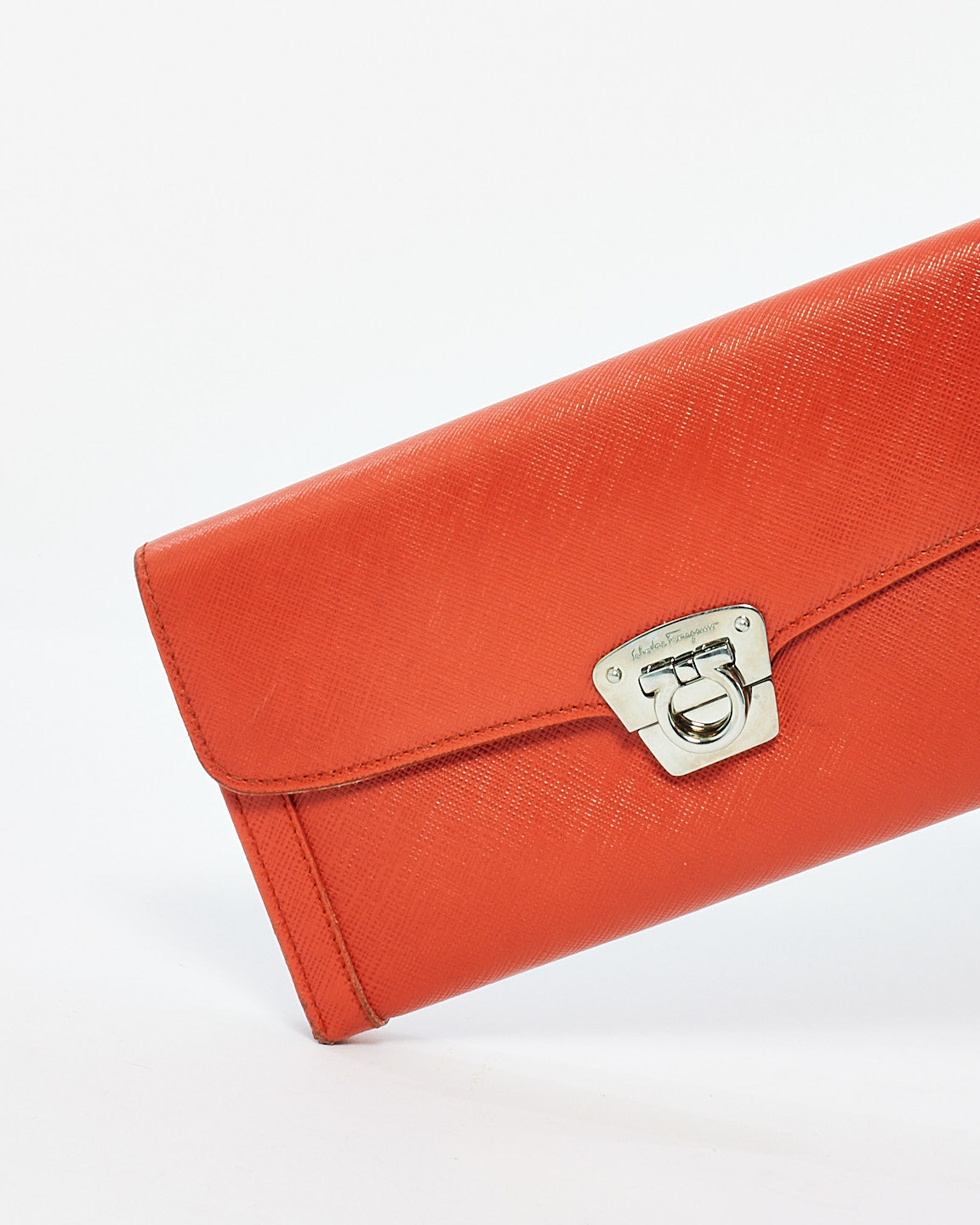 Salvatore Ferragamo Red Leather Long Wallet