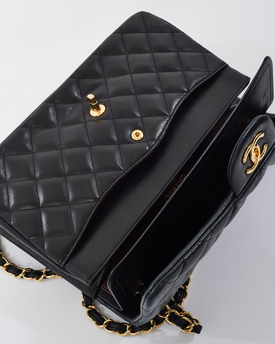 Chanel Black Lambskin Leather Jumbo Double Flap Bag with GHW