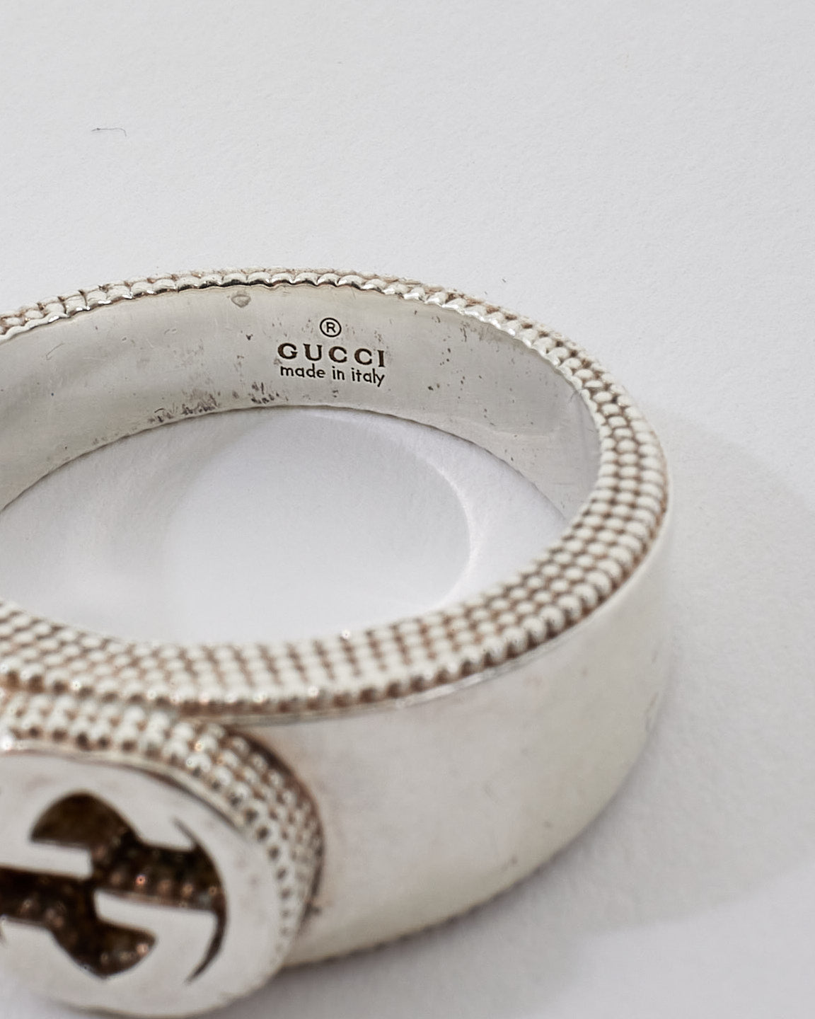 Gucci Silver Interlocking GG Ring - 14