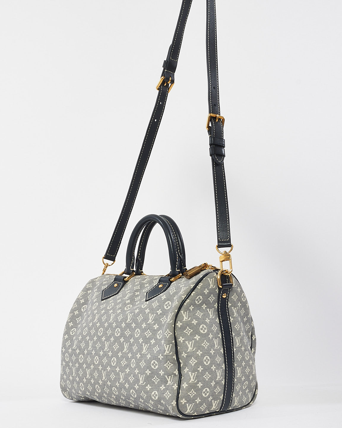 Louis Vuitton Blue Monogram Min Lin Canvas Speedy Bandoulière 30 Bag