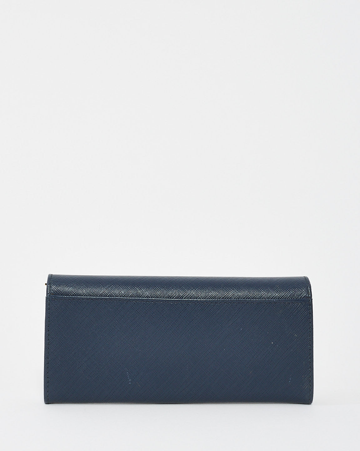 Salvatore Ferragamo Navy Blue Saffiano Leather Bow Wallet