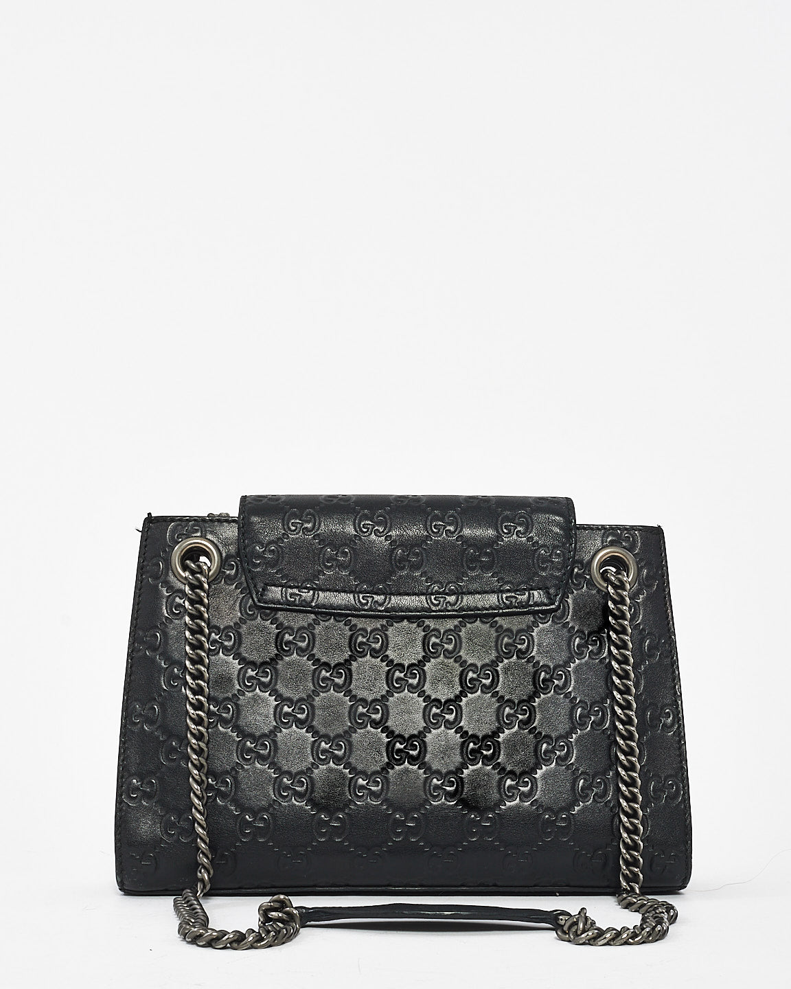 Gucci Black GG Guccissima Leather Small Emily Chain Shoulder Bag